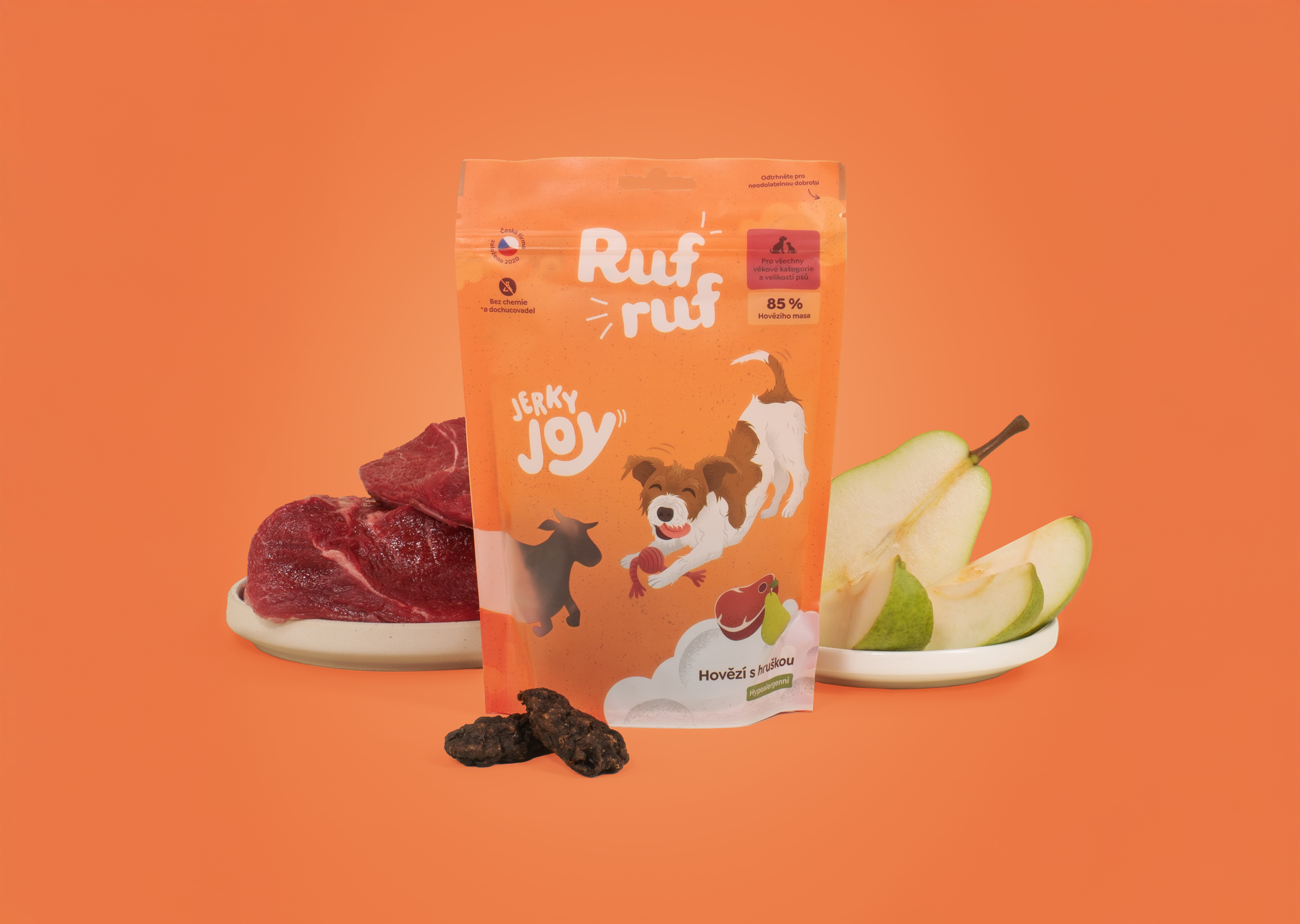 Rufruf Jerky Joy Hovězí s hruškou 80 g